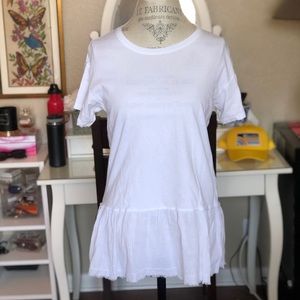 Peplum white tee